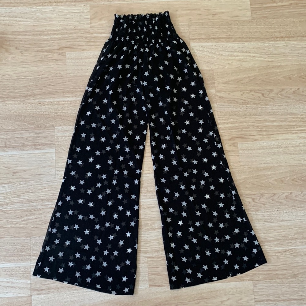 Show Me Your Mumu - Black/White Star Print Flare Pants